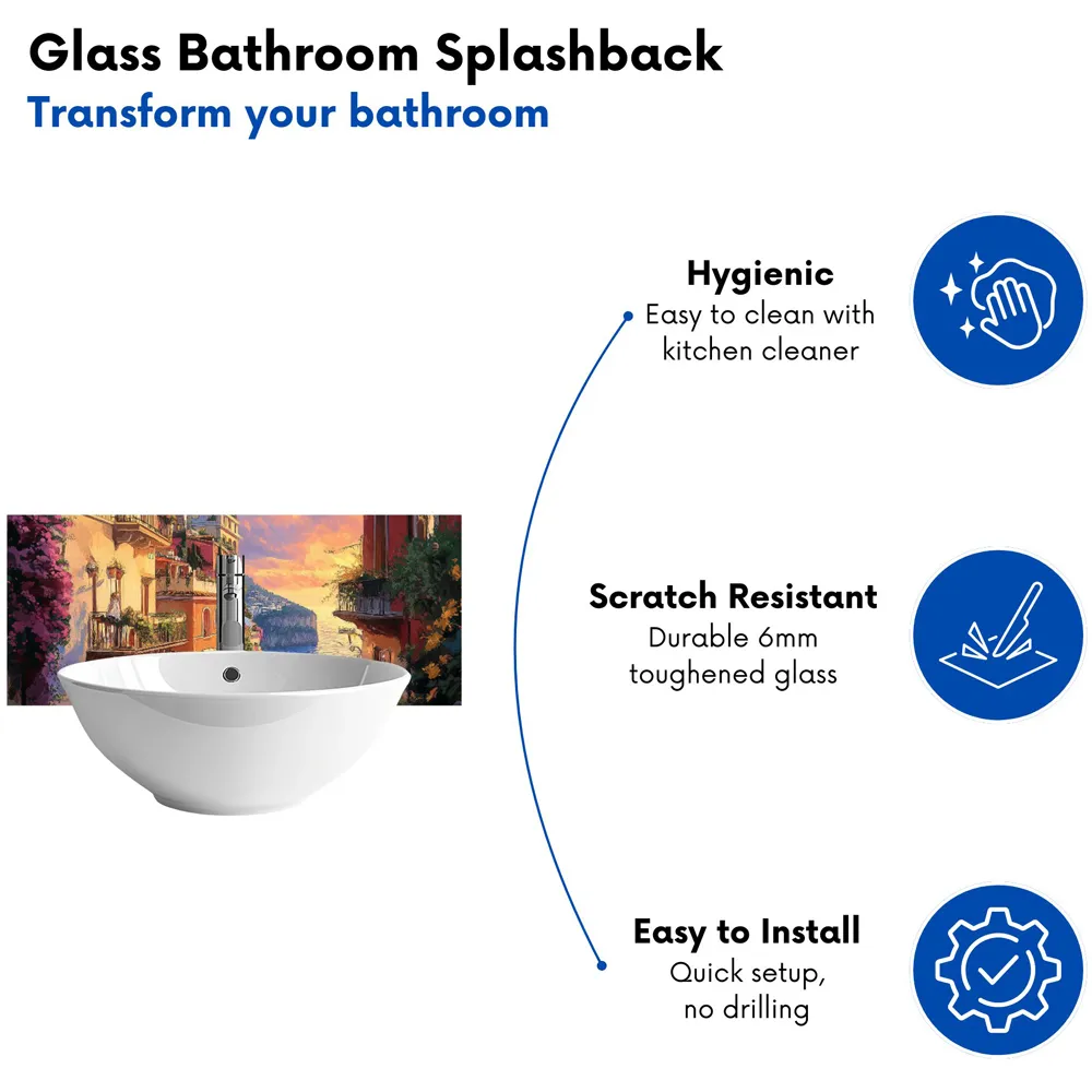 Warren Reed Sunset Walk Bathroom Splashback - Multi