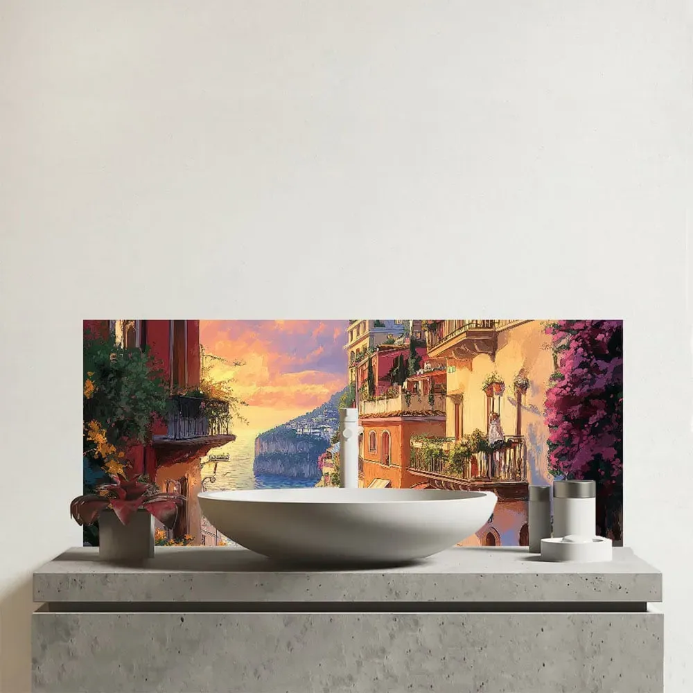 Warren Reed Sunset Walk Bathroom Splashback - Multi image
