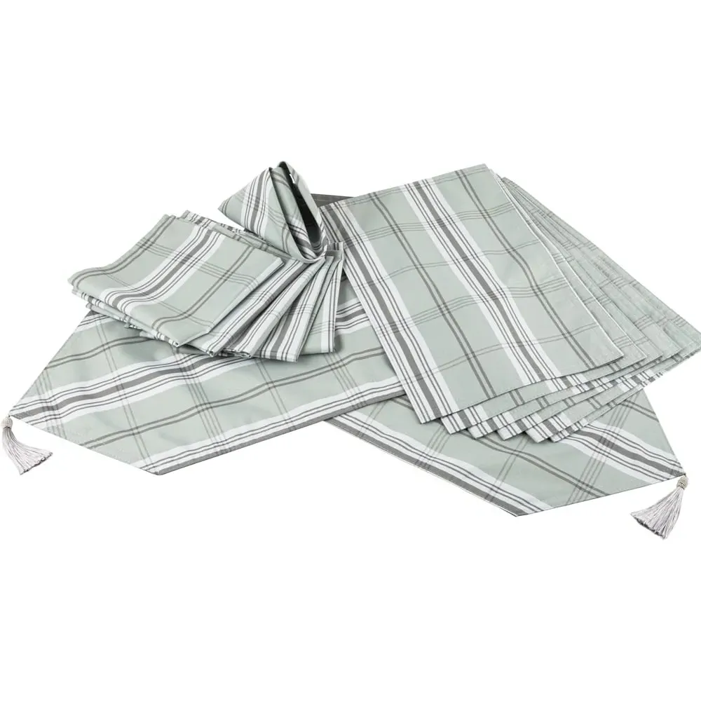 13pc Table Runner Set - Grey Tartan image