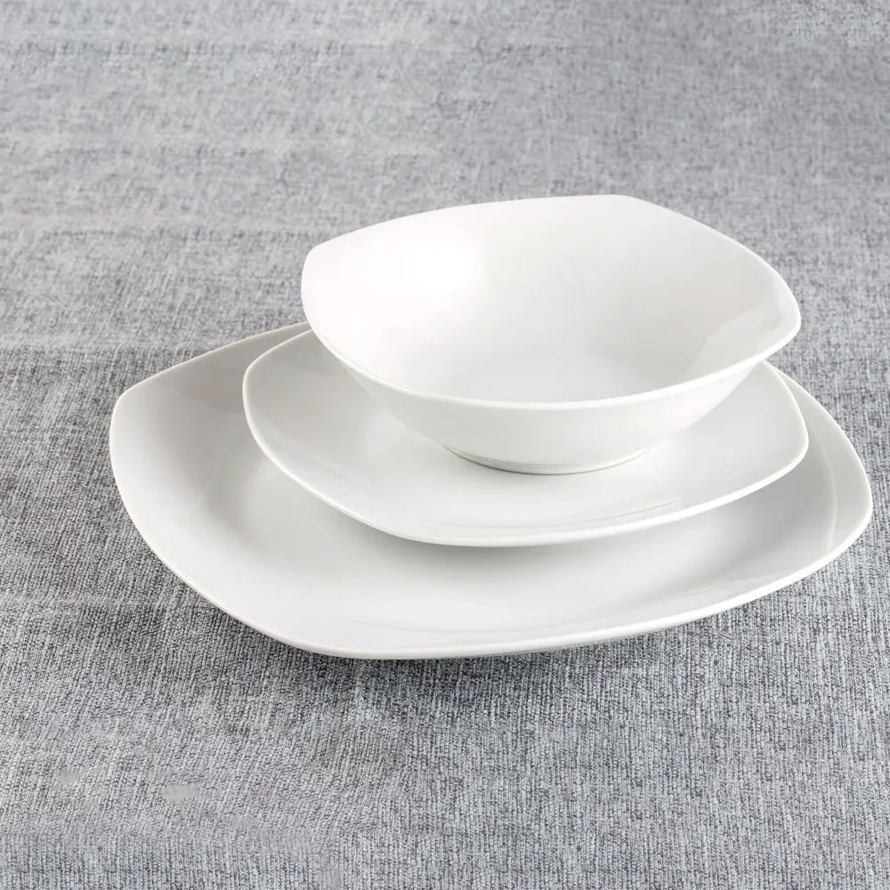 18pc Square Dinner Set - White