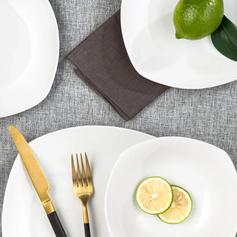 18pc Square Dinner Set - White