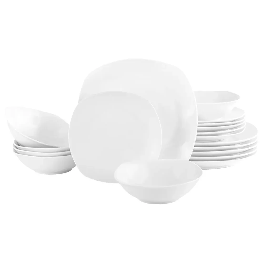 18pc Square Dinner Set - White image