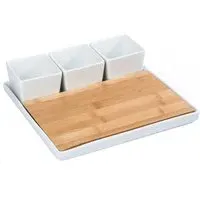 5 Piece Cheese Platter - White, Porcelain