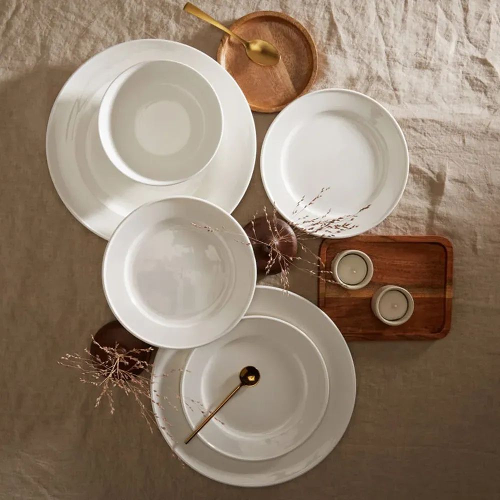 Alumina 12 Piece Dinner Set - White, Porcelain