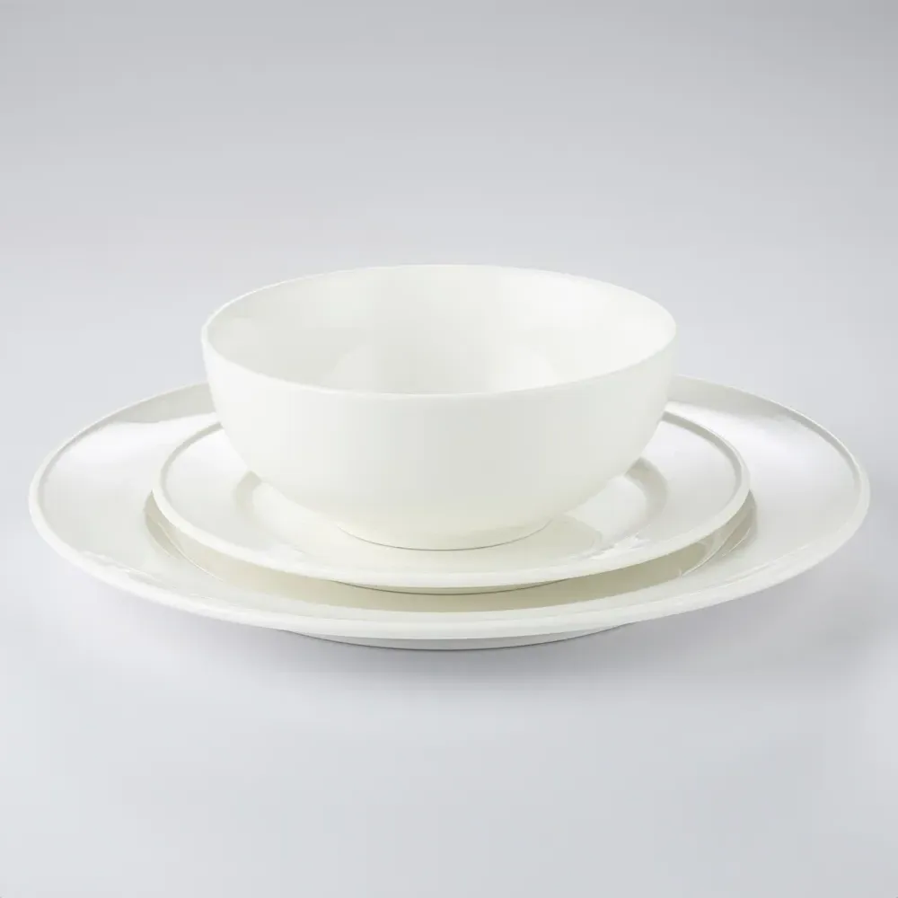 Alumina 12 Piece Dinner Set - White, Porcelain