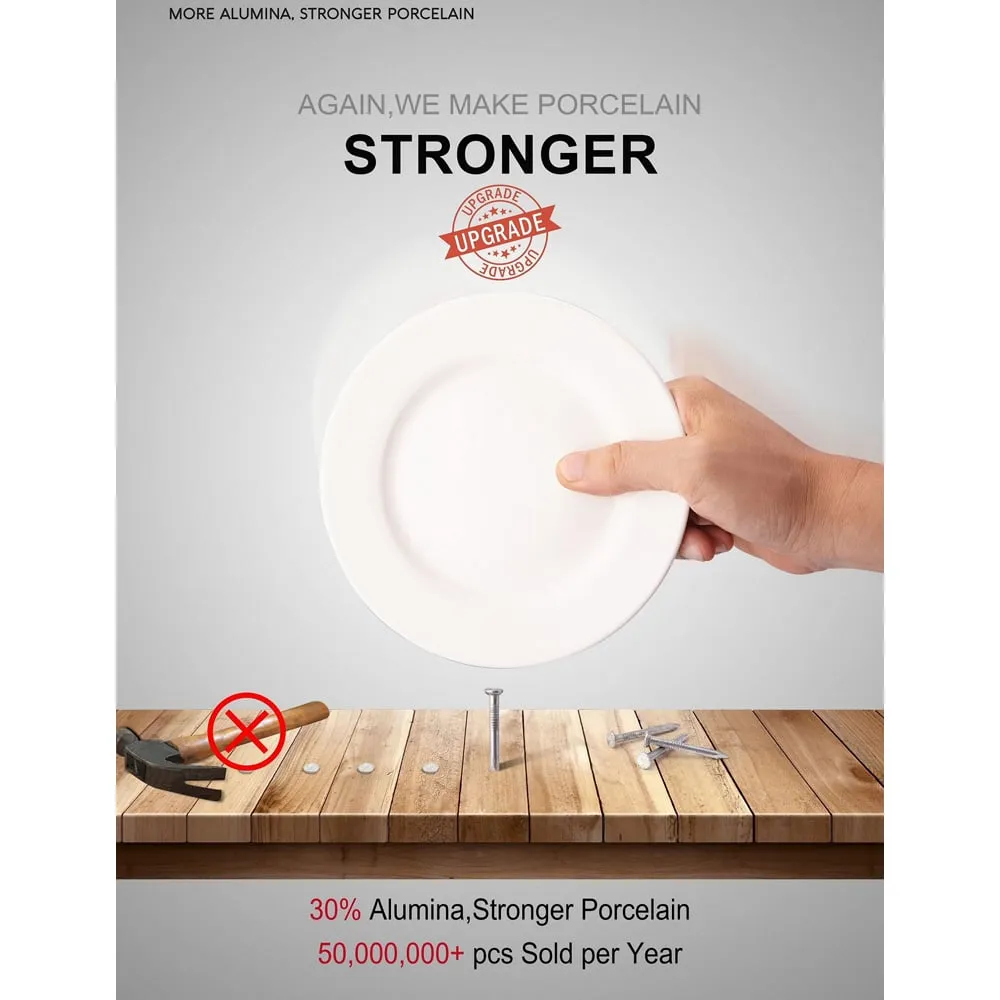 Alumina 12 Piece Dinner Set - White, Porcelain