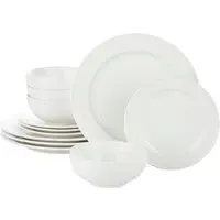 Alumina 12 Piece Dinner Set - White, Porcelain