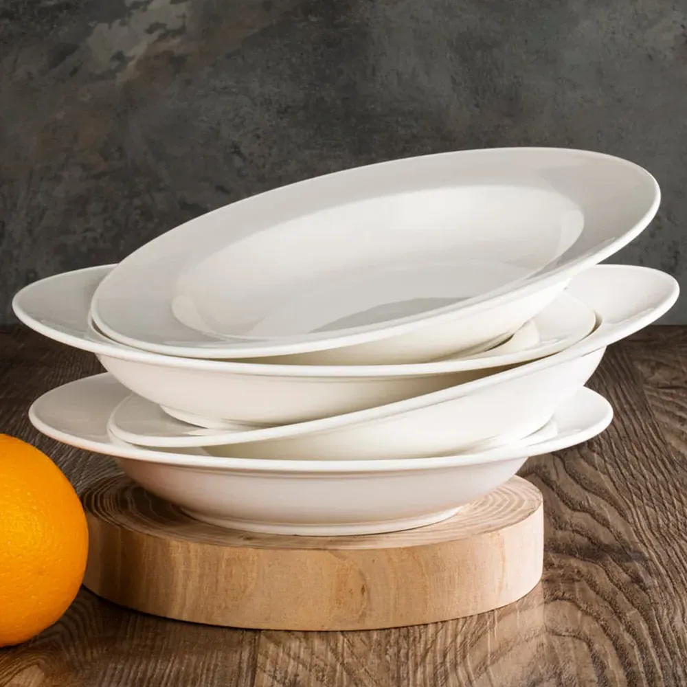 Alumina 4 Piece Pasta Bowl Set - White, Porcelain