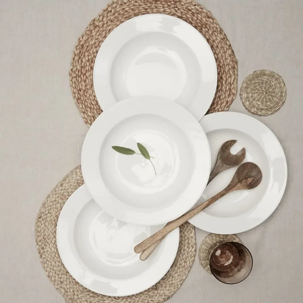 Alumina 4 Piece Pasta Bowl Set - White, Porcelain