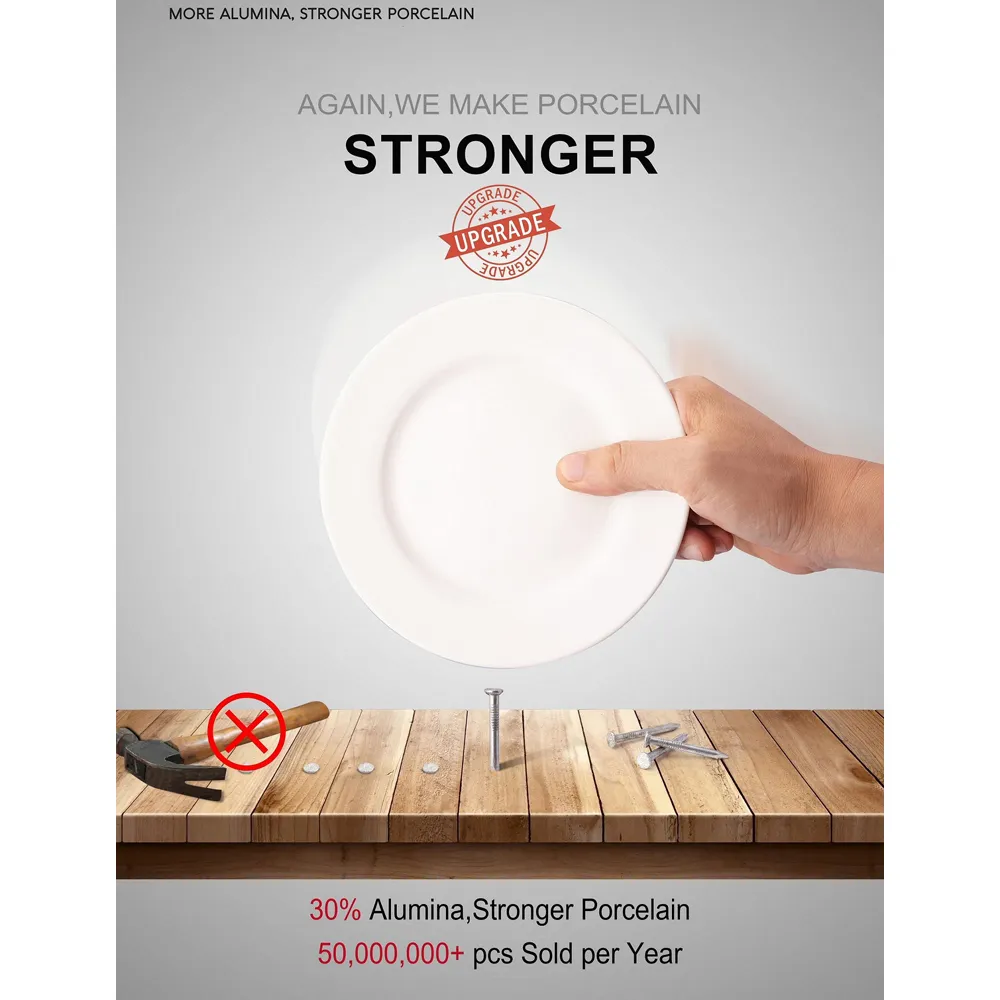 Alumina 4 Piece Textured Rim Pasta Bowl Set - White, Porcelain