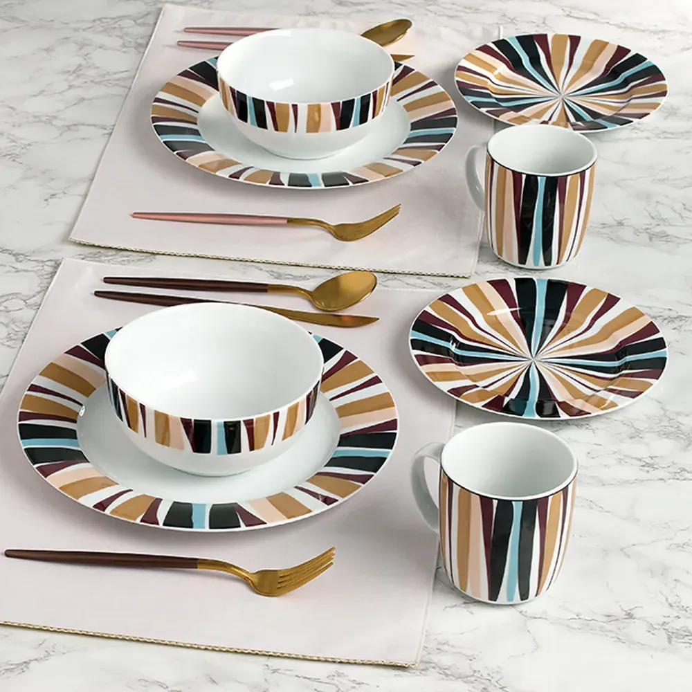 Animal Print 16 Piece Dinner Set - Multi, Porcelain