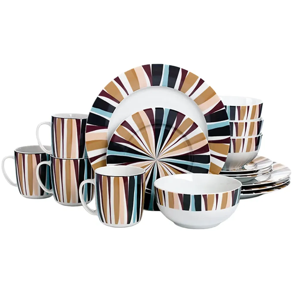 Animal Print 16 Piece Dinner Set - Multi, Porcelain