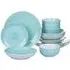 Aqua Blue 16 Piece Dinner Set - Blue