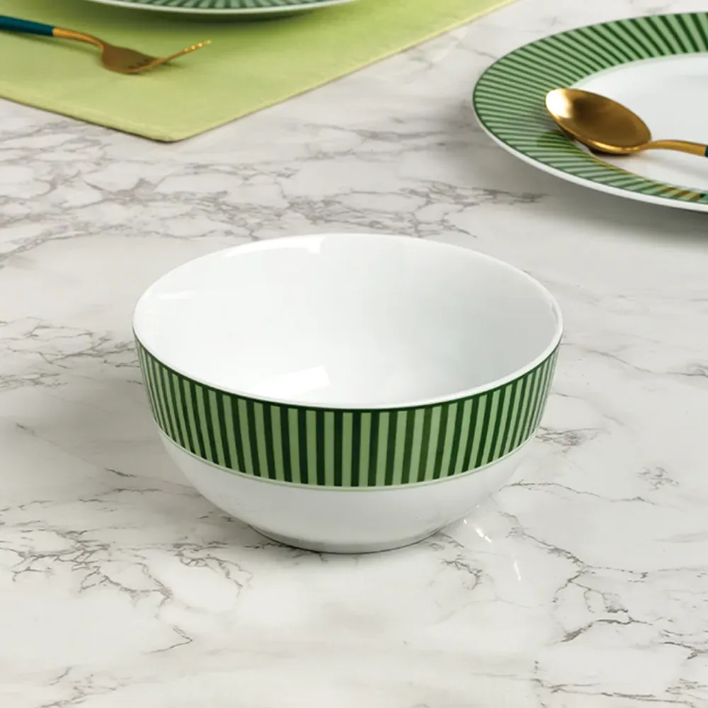 Belmont 12 Piece Dinner Set - Green, Porcelain