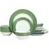 Belmont 12 Piece Dinner Set - Green, Porcelain