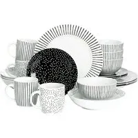 Betsy 20 Piece Dinner Set - Black, Porcelain