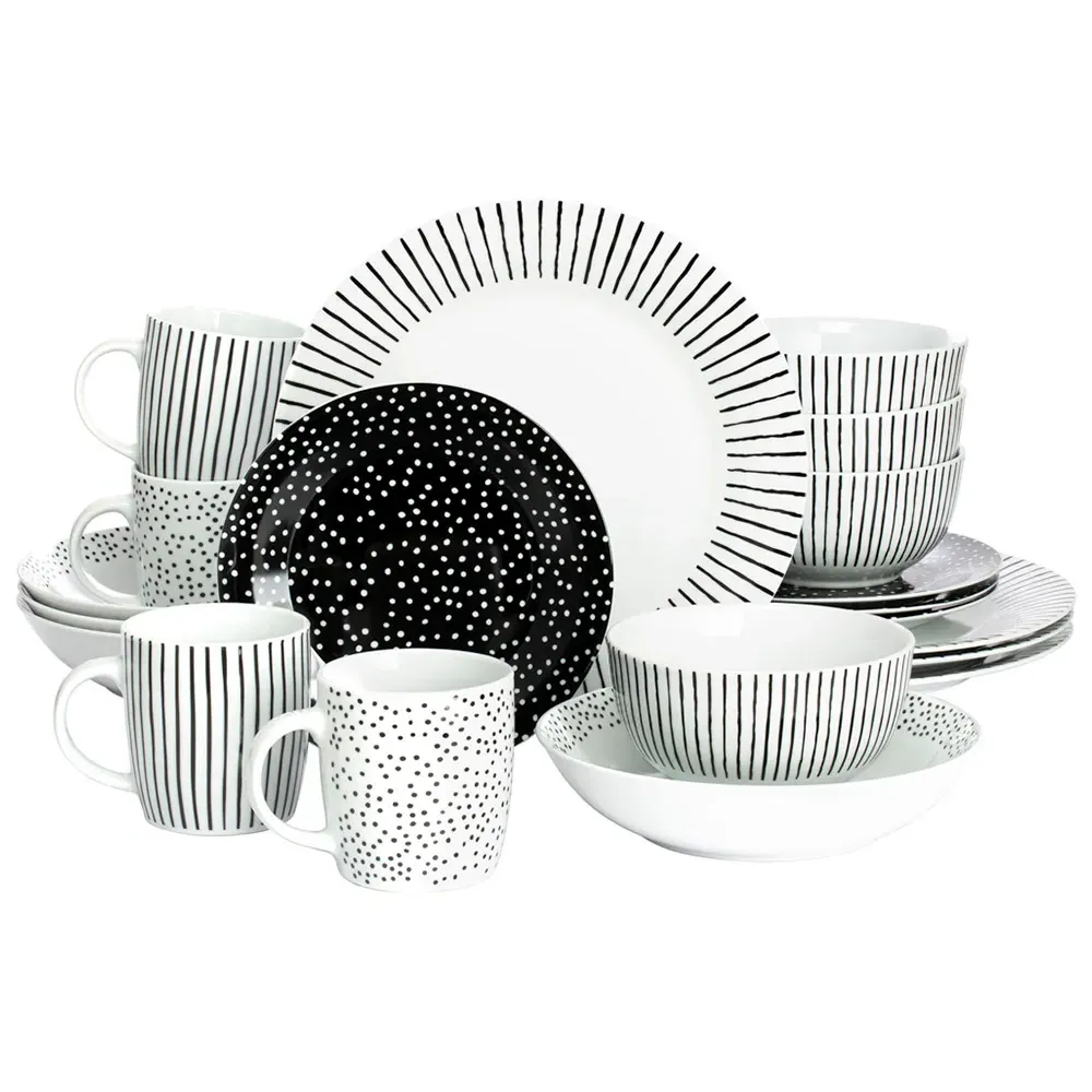Betsy 20 Piece Dinner Set - Black, Porcelain image