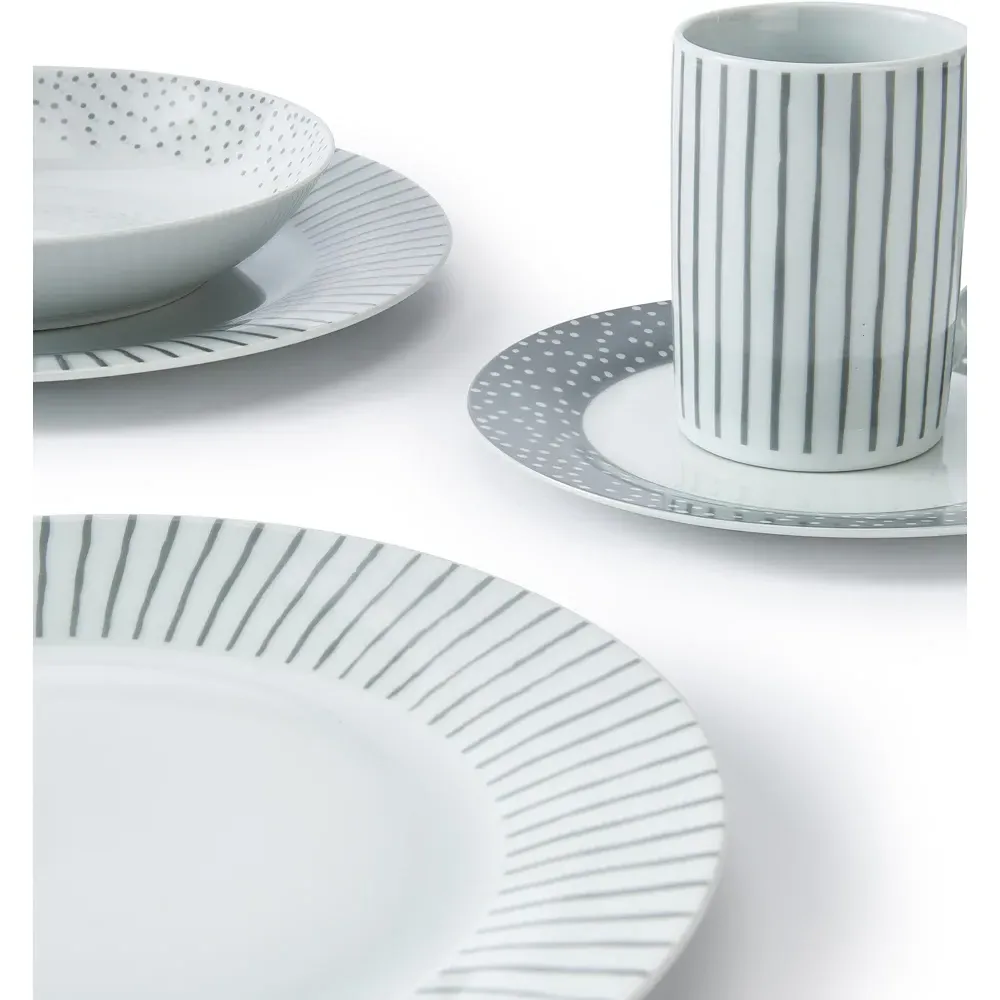 Billy Starter 36 Piece Dinner Set - White, Porcelain