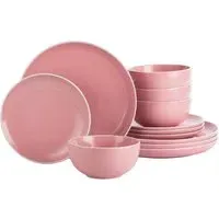 Bubble Gum 12 Piece Dinner Set - Pink