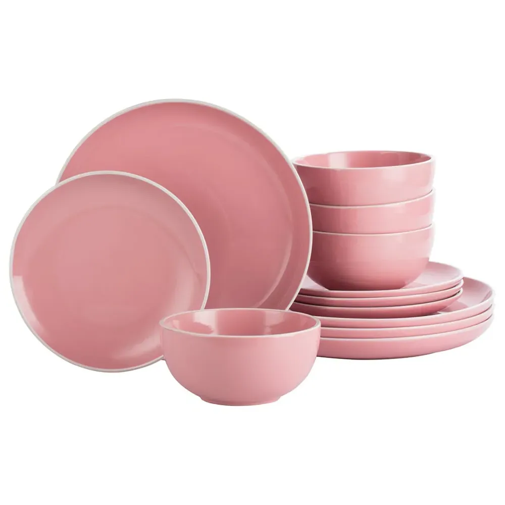 Bubble Gum 12 Piece Dinner Set - Pink