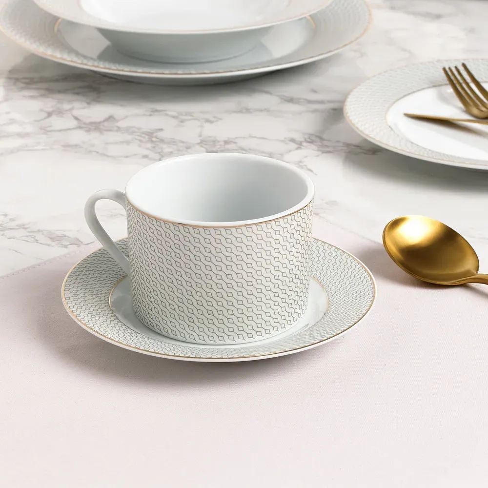 Diamond 20 Piece Dinner Set - White, Porcelain