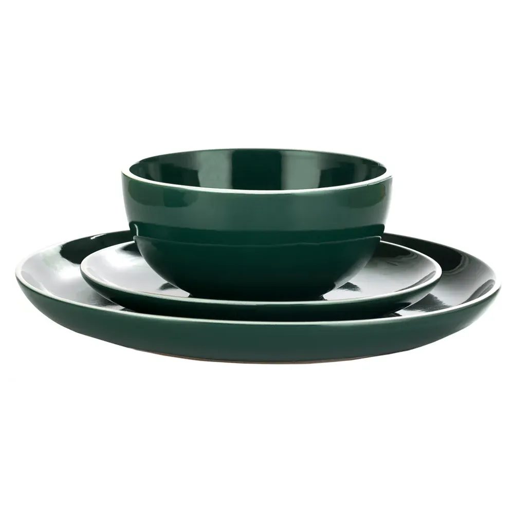 Emerald Green 12 Piece Dinner Set - Green