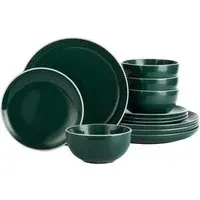 Emerald Green 12 Piece Dinner Set - Green