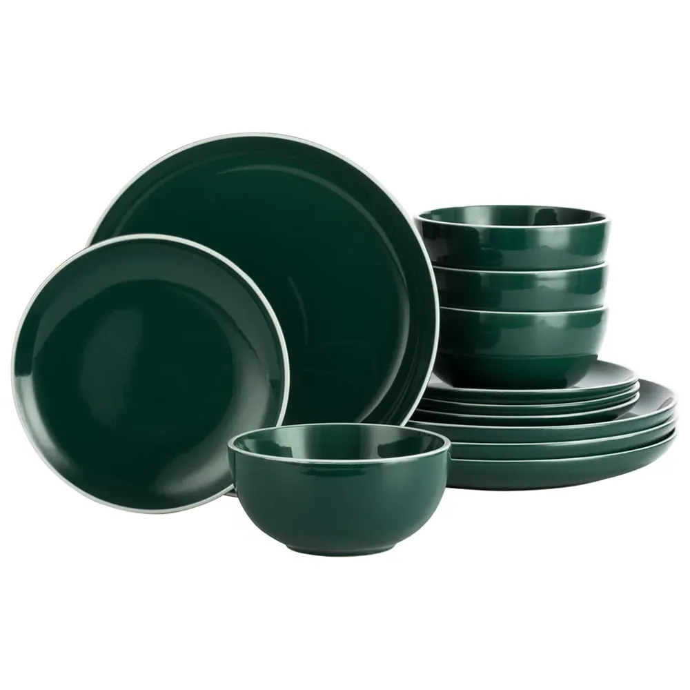 Emerald Green 12 Piece Dinner Set - Green