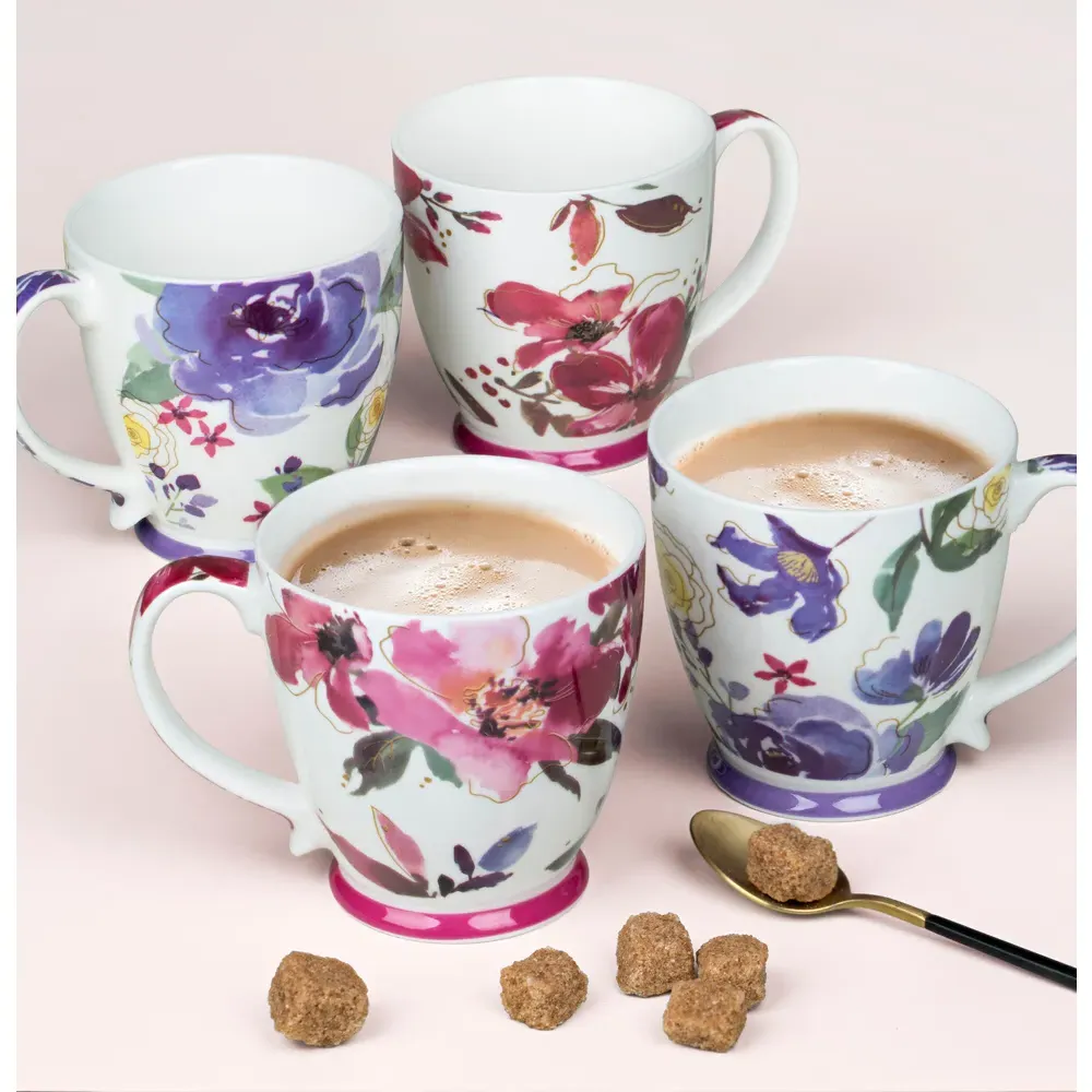 Floral Jumbo Cups Set of 4 - Multi