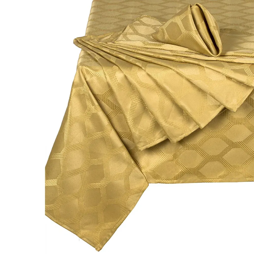 Geo Rectangle Tablecloth Set - Gold