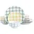 Gingham Pastels 12 Piece Dinner Set - Multi