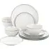 Gold Line 12 Piece Dinner Set - White, Porcelain