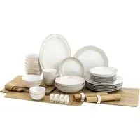 Gold Radiance 50 Piece Dinner Set - Gold, Porcelain