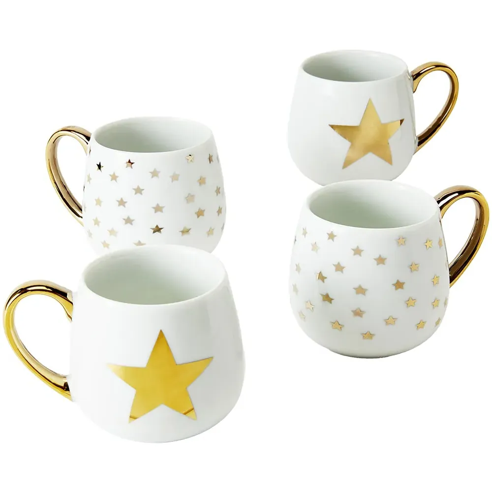 Gold Star Hug Mugs 4 Pack - Multi