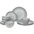 Grey Star Reactive 12 Piece Dinner Set - Grey, Porcelain