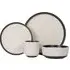 Hand Brush 16 Piece Dinner Set - White, Stoneware