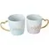 Marriage Mugs 2 Pack with Heart Handles - Multi, Porcelain