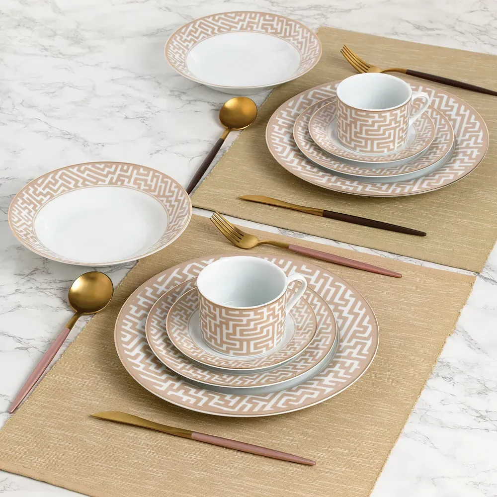 Mosaic 20 Piece Dinner Set - Cream, Porcelain