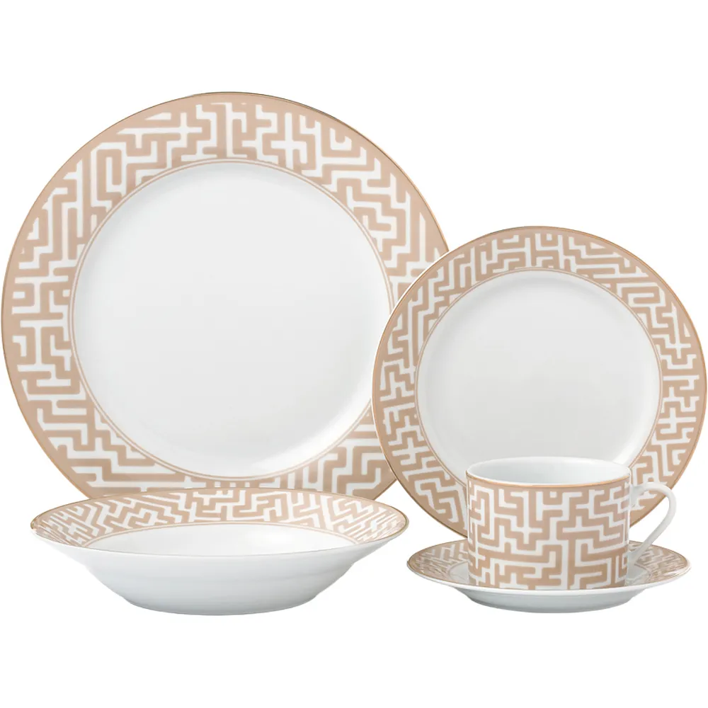 Mosaic 20 Piece Dinner Set - Cream, Porcelain
