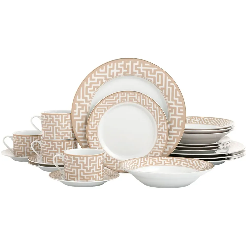 Mosaic 20 Piece Dinner Set - Cream, Porcelain image