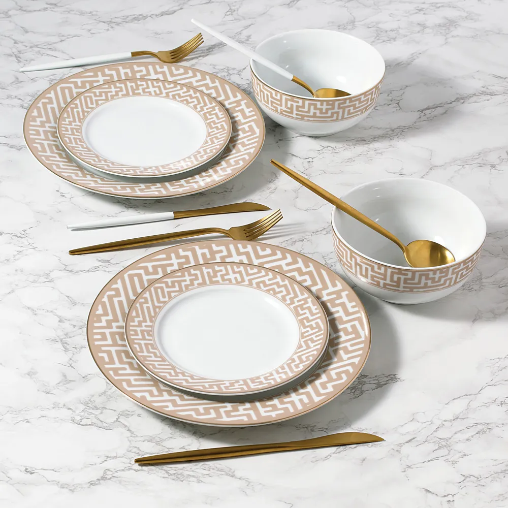 Mosaic Porcelain 12 Piece Dinner Set - Multi