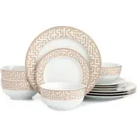 Mosaic Porcelain 12 Piece Dinner Set - Multi