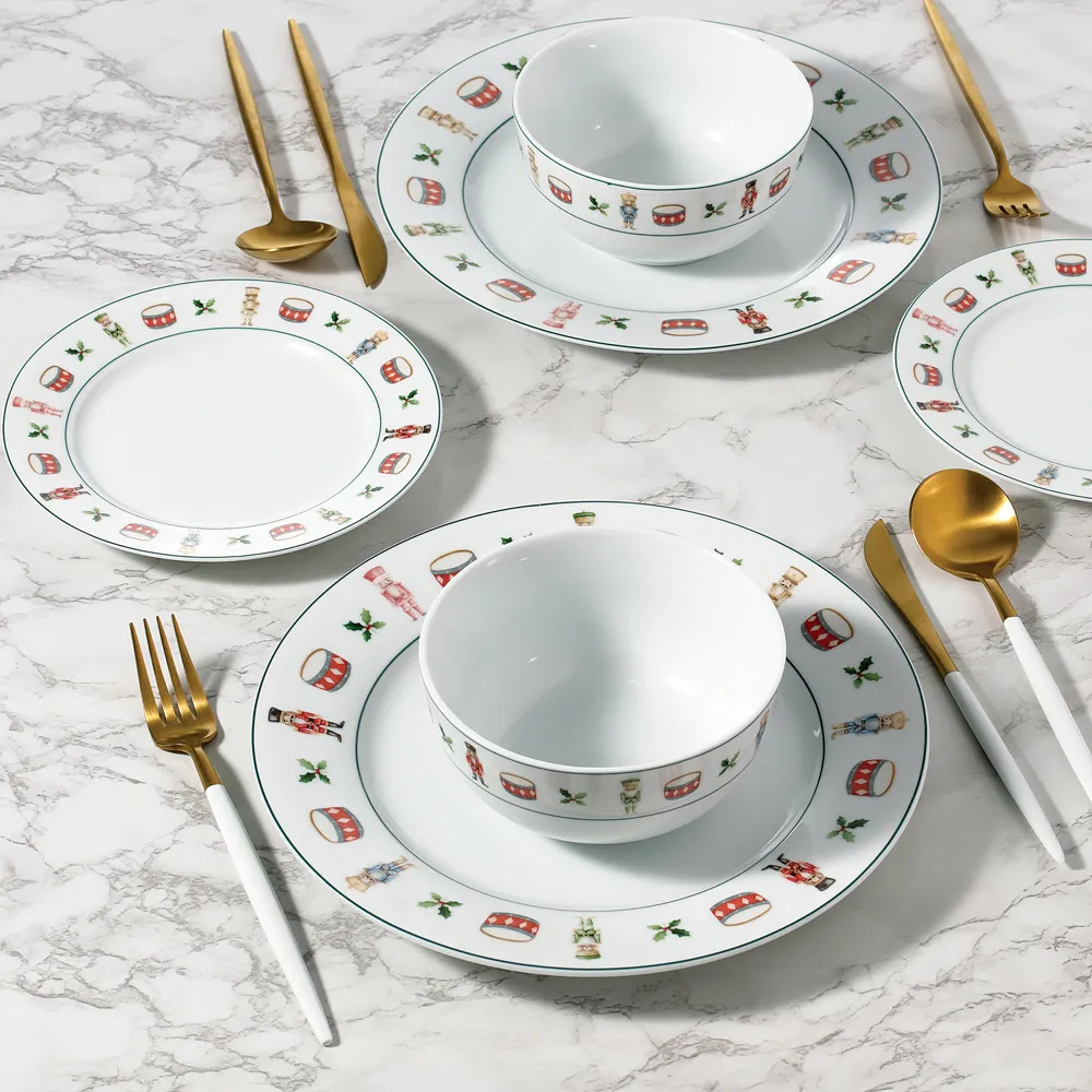 Nutcracker Porcelain 12 Piece Dinner Set - Multi