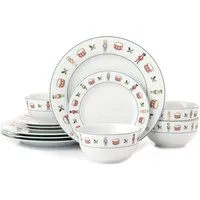 Nutcracker Porcelain 12 Piece Dinner Set - Multi