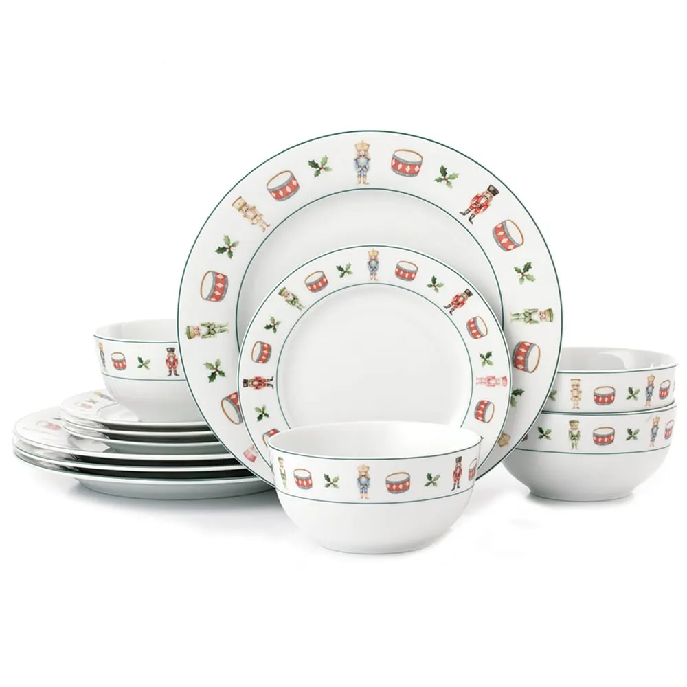 Nutcracker Porcelain 12 Piece Dinner Set - Multi