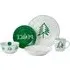 Peace Tree 20 Piece Dinner Set - Green, Porcelain