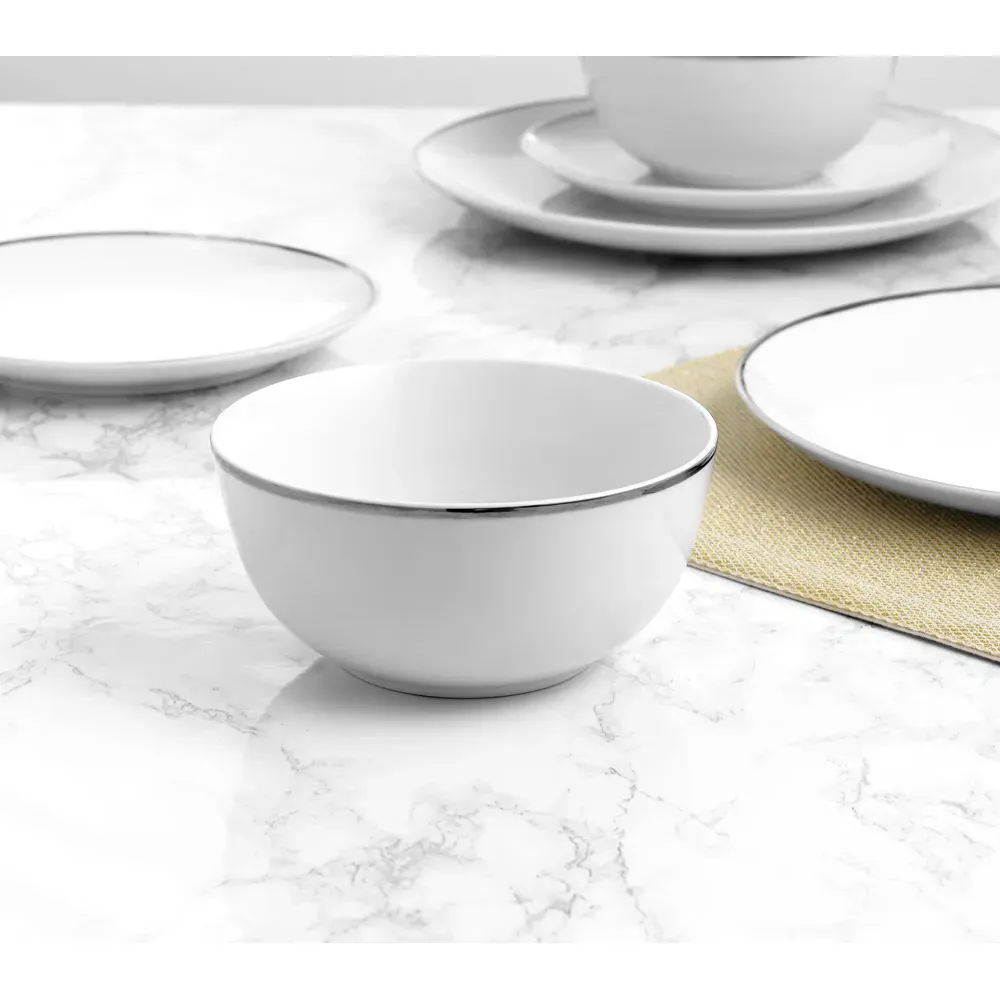 Platinum Line 12 Piece Dinner Set - White, Porcelain