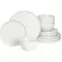 Reactive Glaze 12 Piece Dinner Set - White, Stoneware