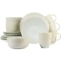 Reactive Glaze 16 Piece Dinner Set - Cream, Porcelain