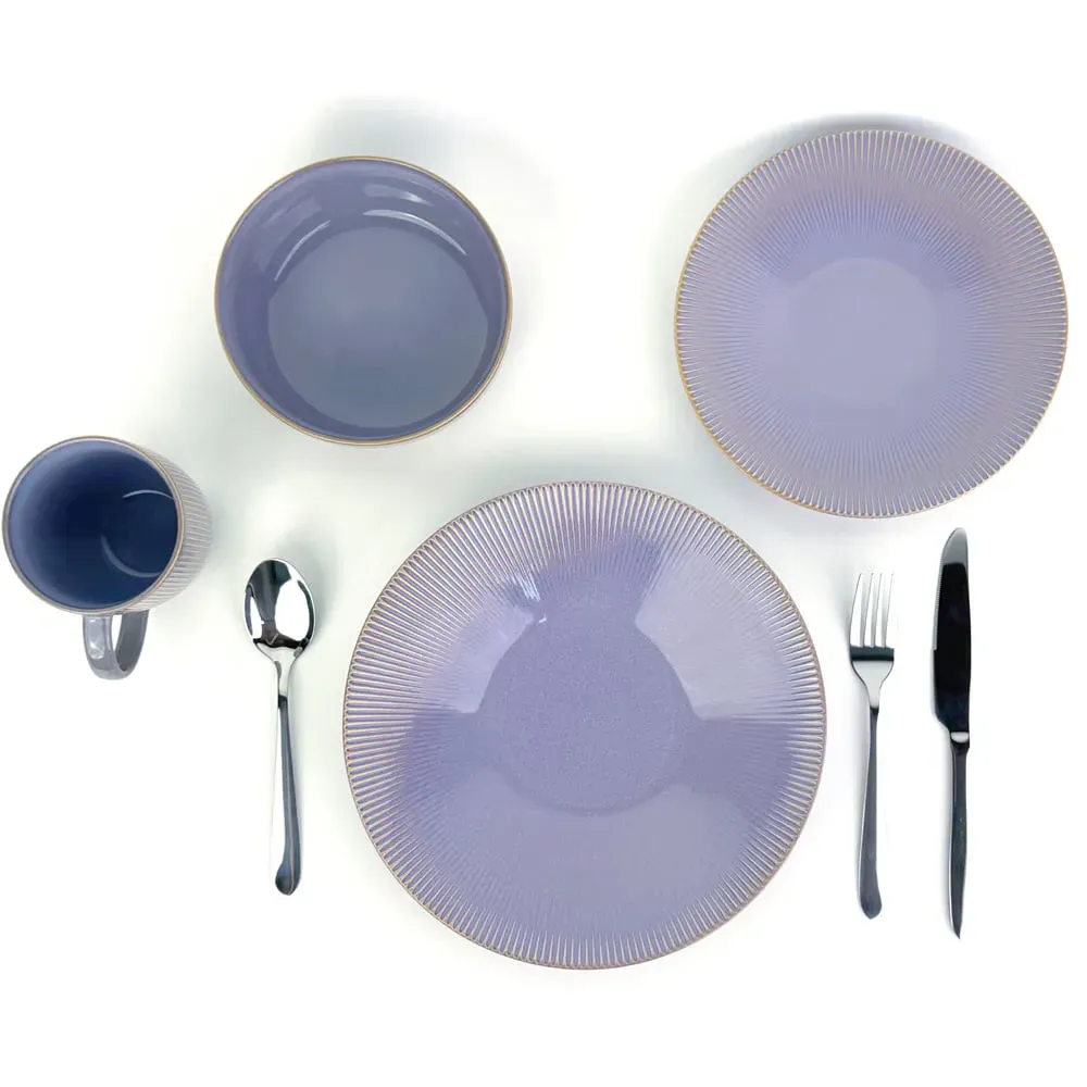 Reactive Glaze 16 Piece Dinner Set - Purple, Porcelain